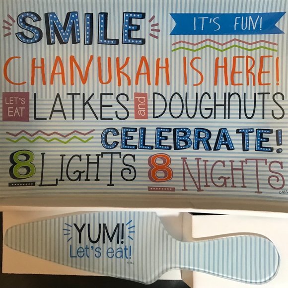 Rite Lite 8 nights, 8 lights Chanukah Glass Tray & server - Picture 5 of 5